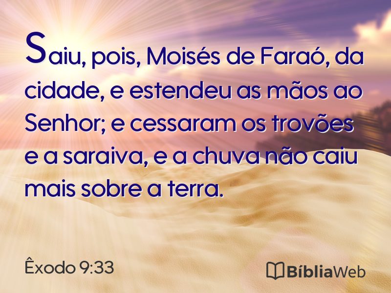 Êxodo 9:33 em imagem para compartilhar