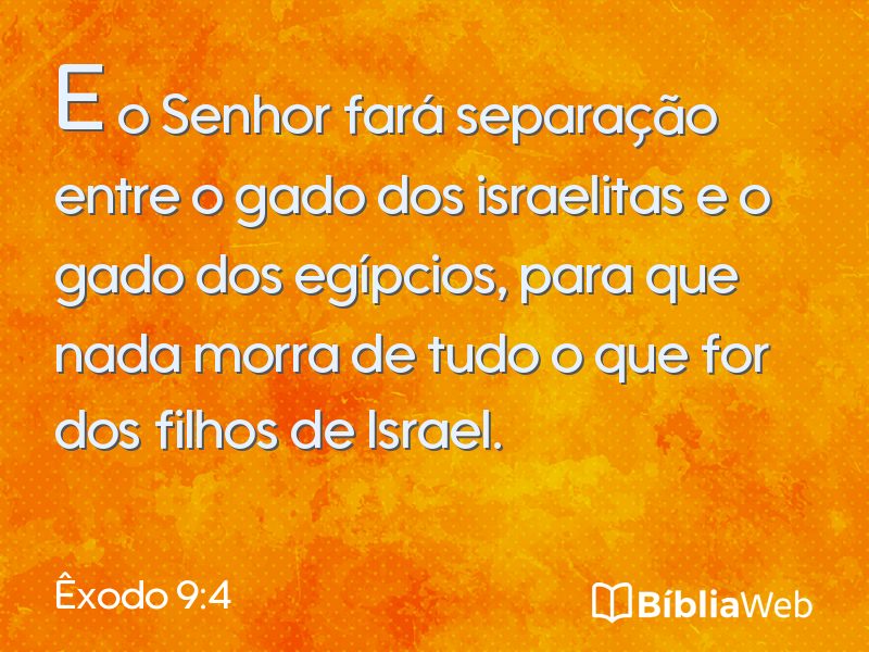 Êxodo 9:4 em imagem para compartilhar