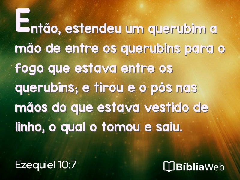 Ezequiel 10:7 em imagem para compartilhar