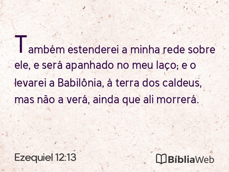 Ezequiel 12:13 em imagem para compartilhar