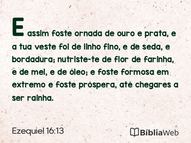 Ezequiel 16:13 em imagem para compartilhar