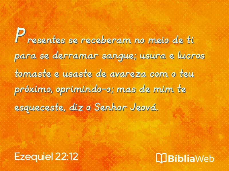 Ezequiel 22:12 em imagem para compartilhar