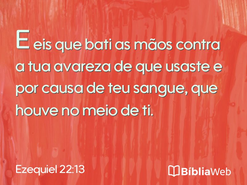 Ezequiel 22:13 em imagem para compartilhar
