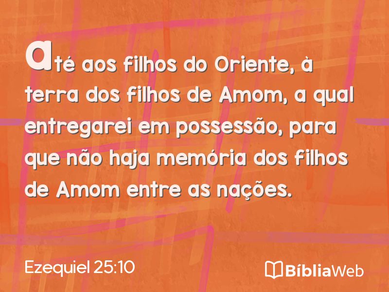 Ezequiel 25:10 em imagem para compartilhar