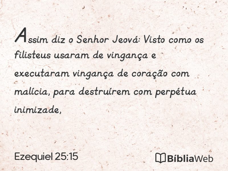 Ezequiel 25:15 em imagem para compartilhar