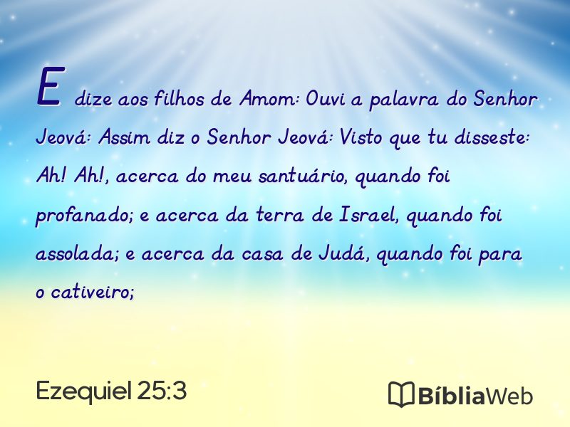 Ezequiel 25:3 em imagem para compartilhar