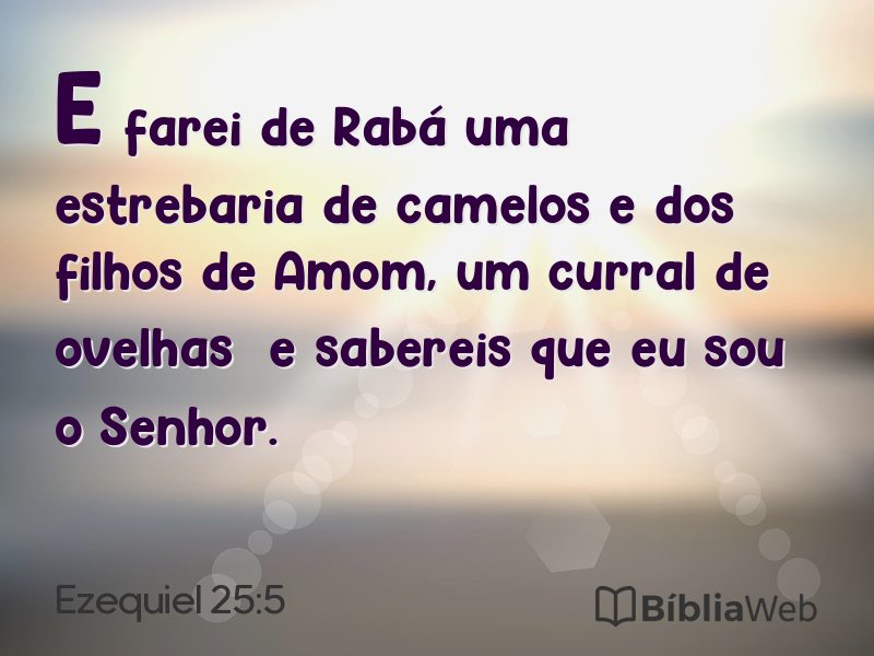Ezequiel 25:5 em imagem para compartilhar