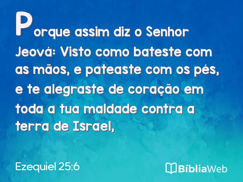 Ezequiel 25:6 em imagem para compartilhar