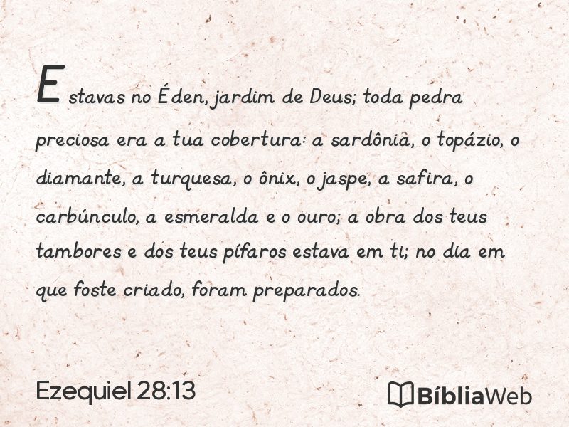 Ezequiel 28:13 em imagem para compartilhar
