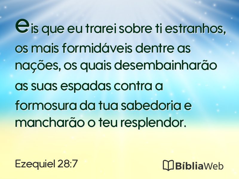 Ezequiel 28:7 em imagem para compartilhar