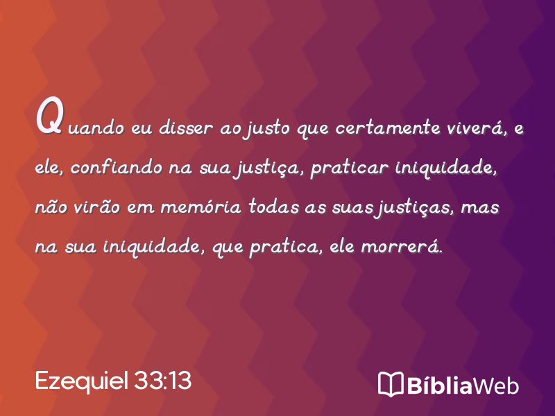 Ezequiel 33:13 em imagem para compartilhar