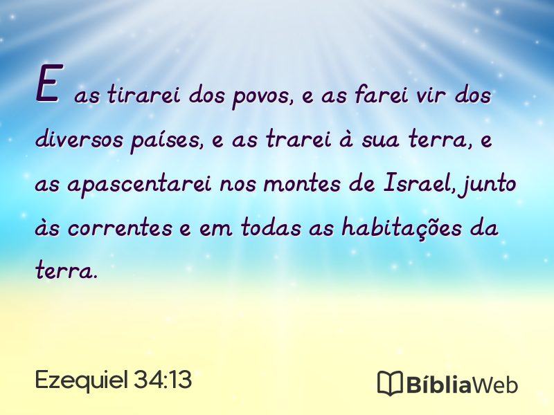 Ezequiel 34:13 em imagem para compartilhar