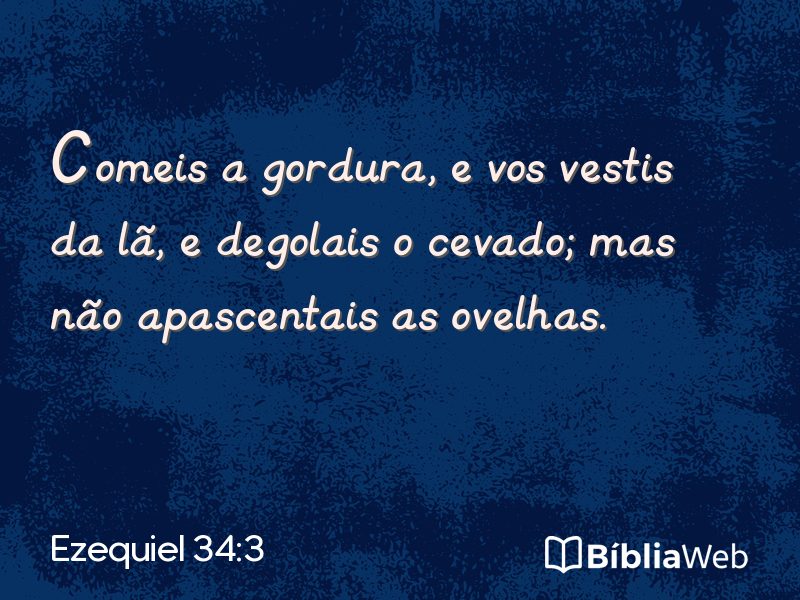 Ezequiel 34:3 em imagem para compartilhar
