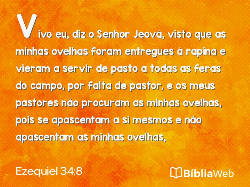 Ezequiel 34:8 em imagem para compartilhar
