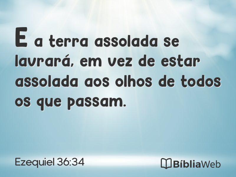 Ezequiel 36:34 em imagem para compartilhar