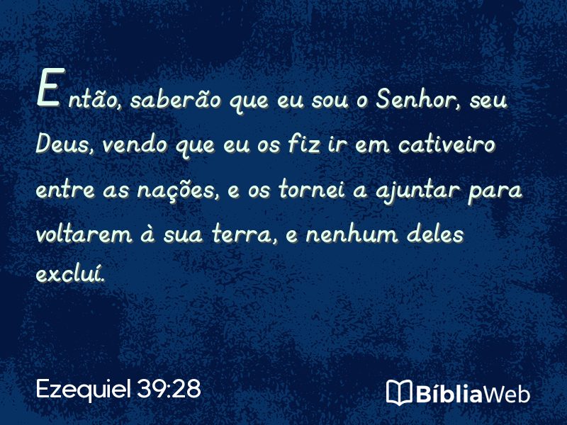 Ezequiel 39:28 em imagem para compartilhar