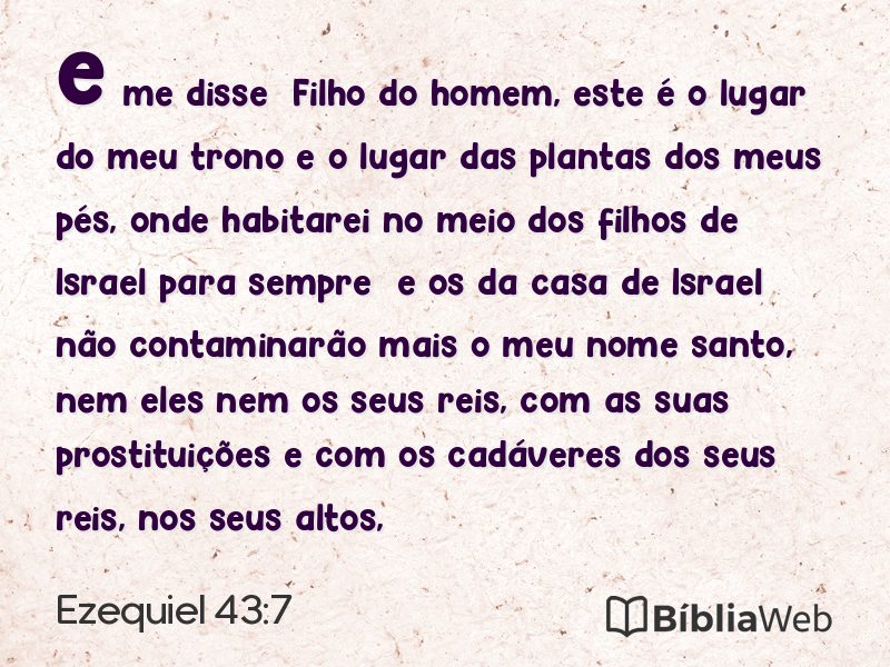 Ezequiel 43:7 em imagem para compartilhar