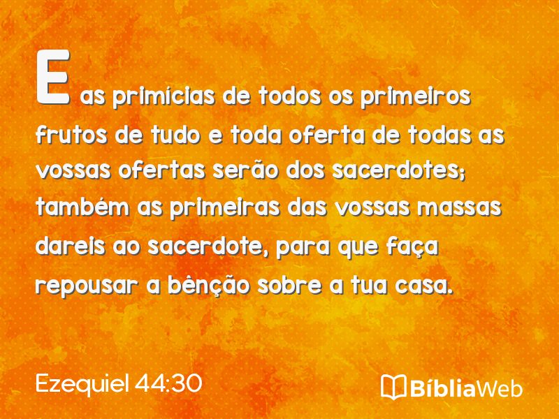 Ezequiel 44:30 em imagem para compartilhar