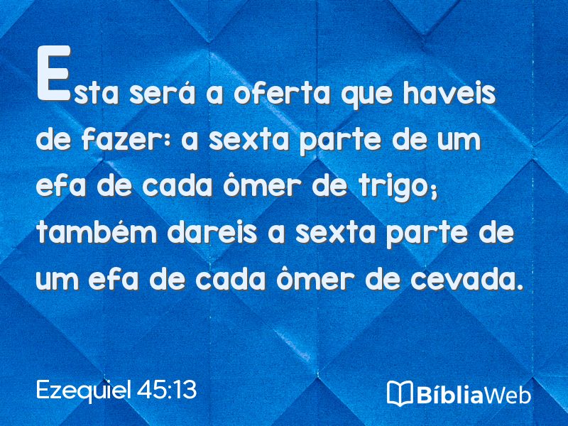 Ezequiel 45:13 em imagem para compartilhar
