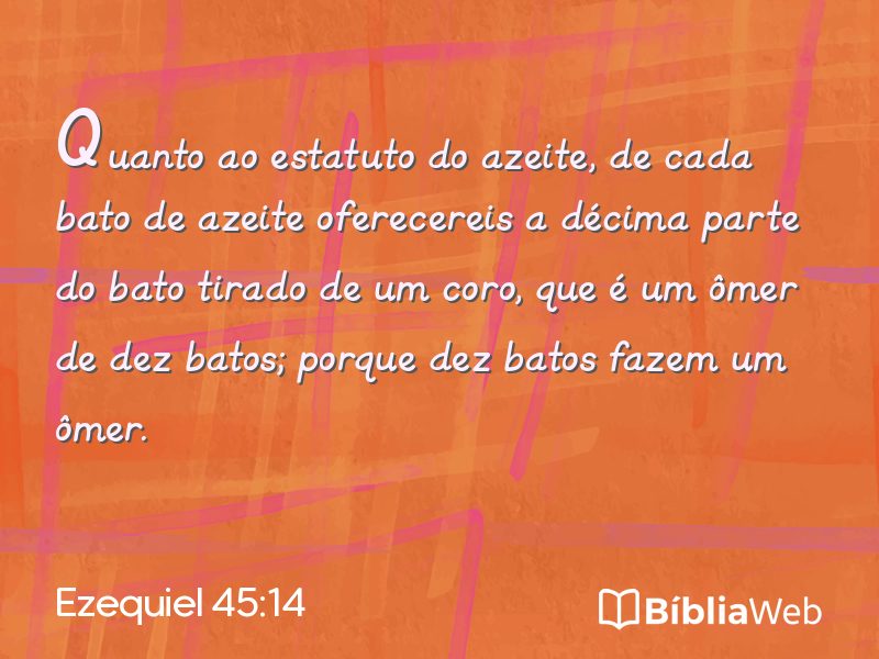 Ezequiel 45:14 em imagem para compartilhar