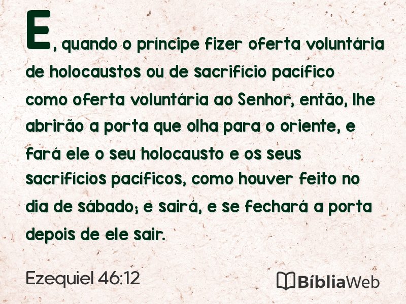 Ezequiel 46:12 em imagem para compartilhar