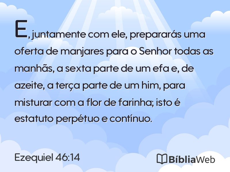 Ezequiel 46:14 em imagem para compartilhar