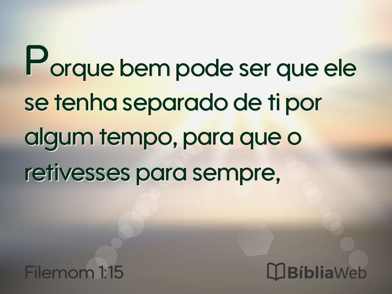 Filemom 1:15 em imagem para compartilhar