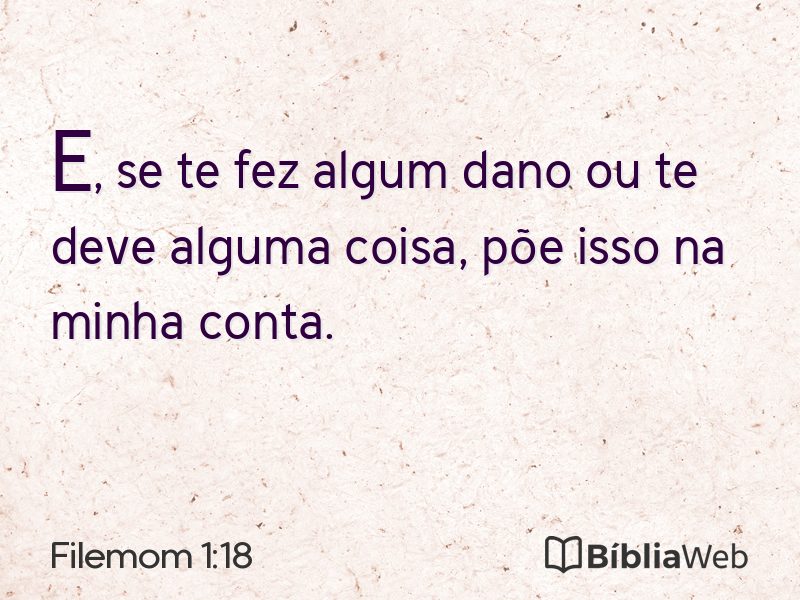 Filemom 1:18 em imagem para compartilhar