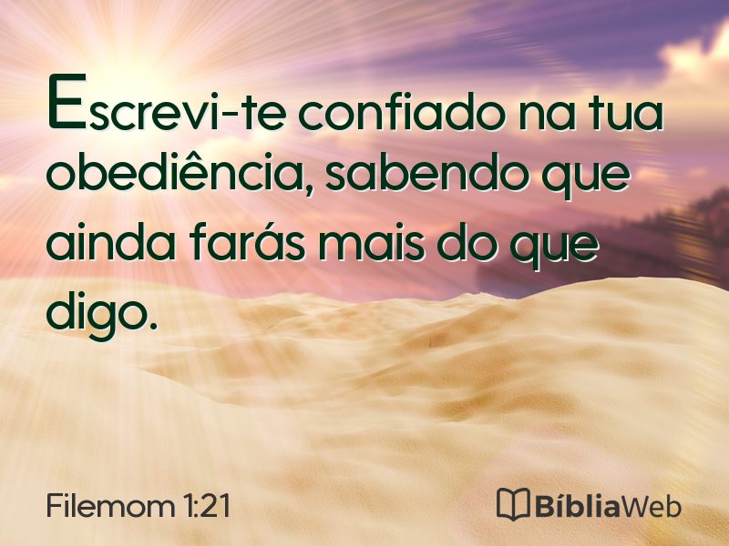 Filemom 1:21 em imagem para compartilhar