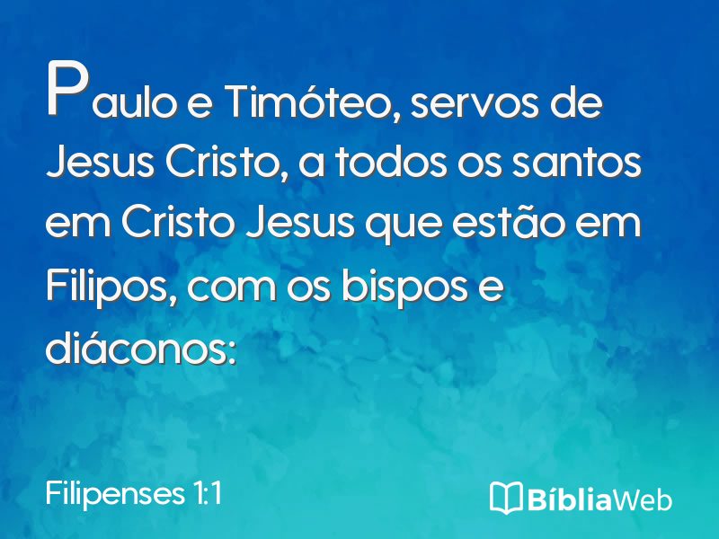 Filipenses 1:1 em imagem para compartilhar