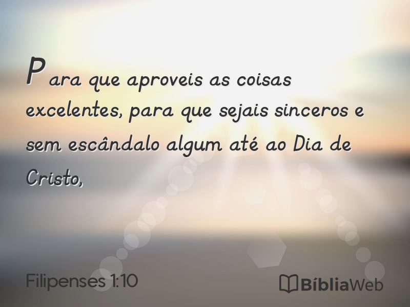 Filipenses 1:10 em imagem para compartilhar