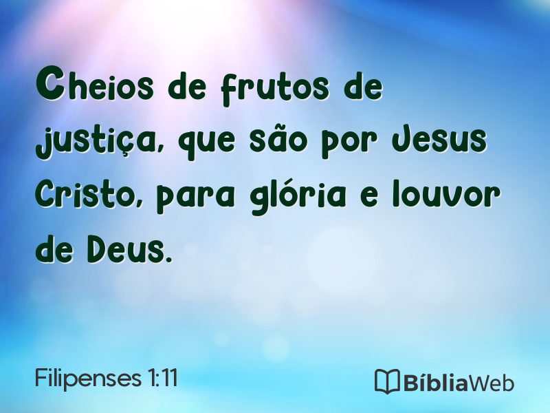 Filipenses 1:11 em imagem para compartilhar