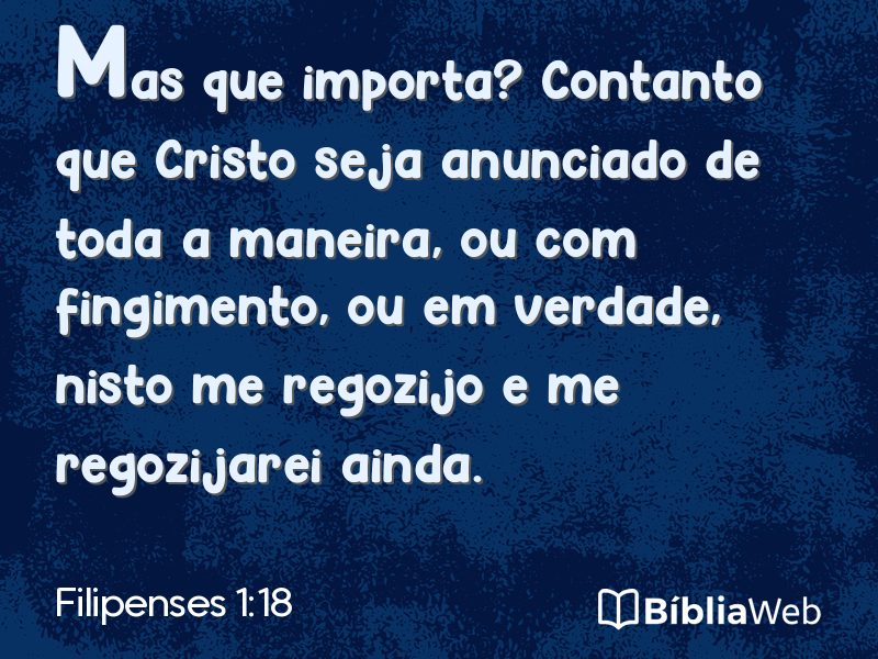 Filipenses 1:18 em imagem para compartilhar