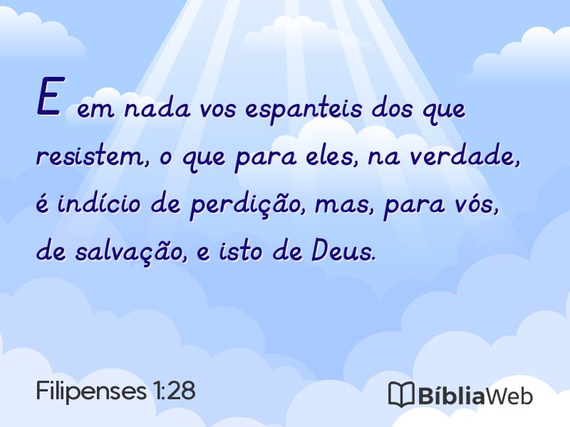 Filipenses 1:28 em imagem para compartilhar