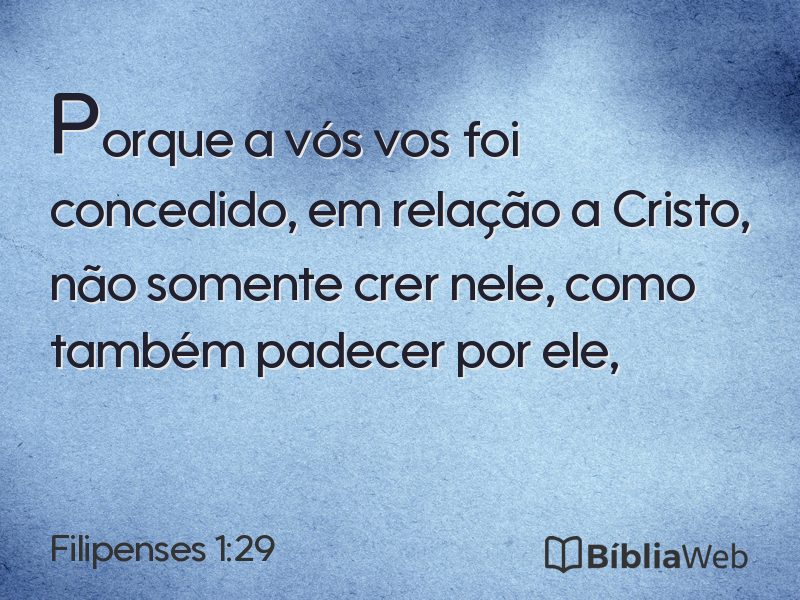Filipenses 1:29 em imagem para compartilhar