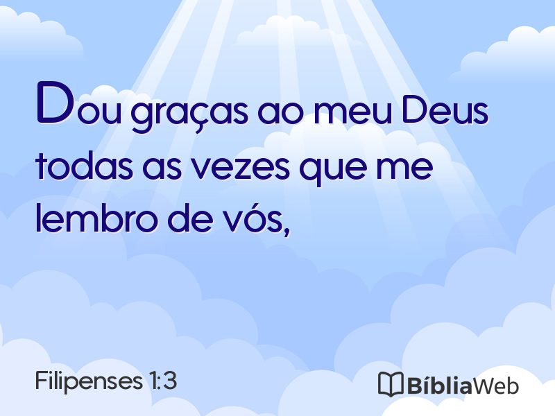 Filipenses 1:3 em imagem para compartilhar