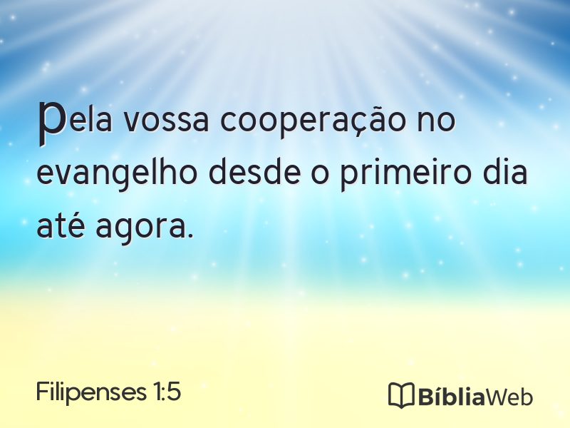 Filipenses 1:5 em imagem para compartilhar