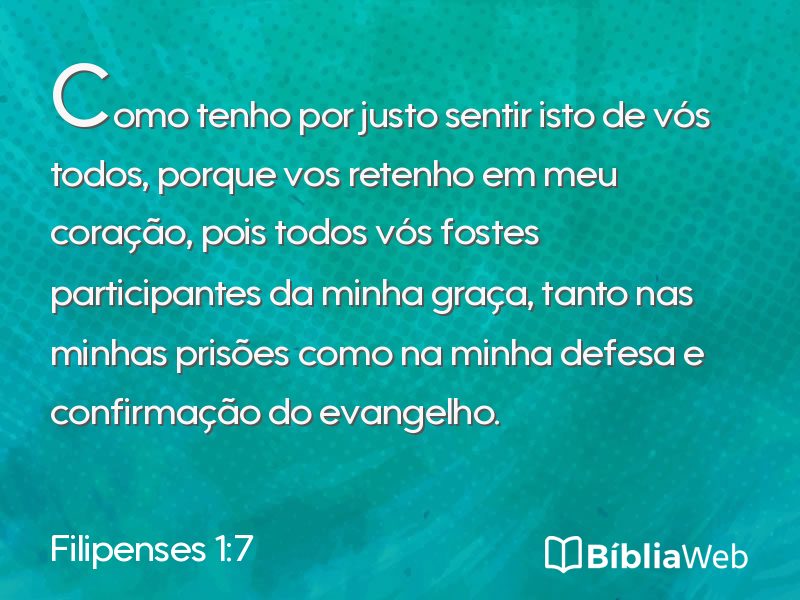 Filipenses 1:7 em imagem para compartilhar