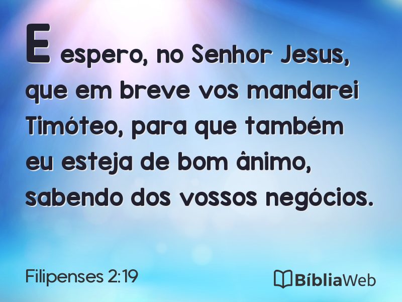Filipenses 2:19 em imagem para compartilhar