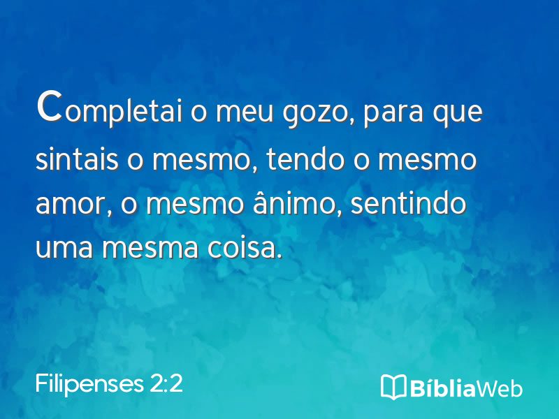 Filipenses 2:2 em imagem para compartilhar