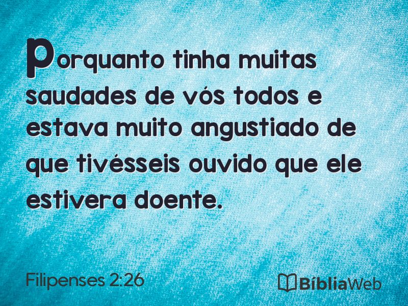 Filipenses 2:26 em imagem para compartilhar