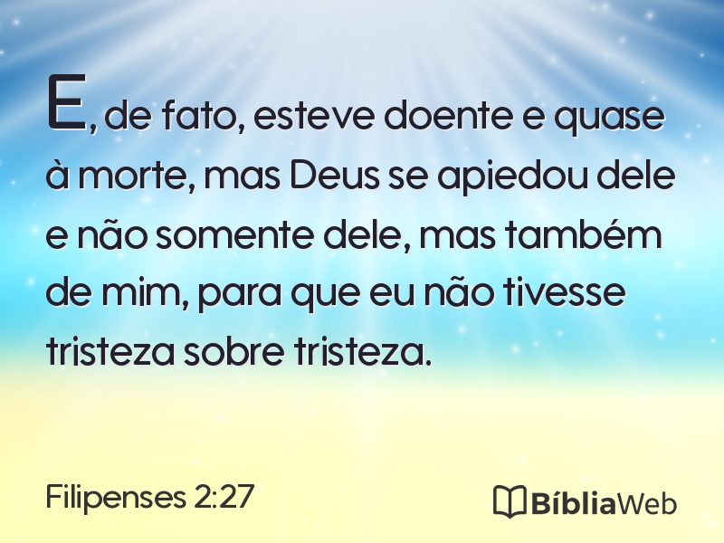 Filipenses 2:27 em imagem para compartilhar