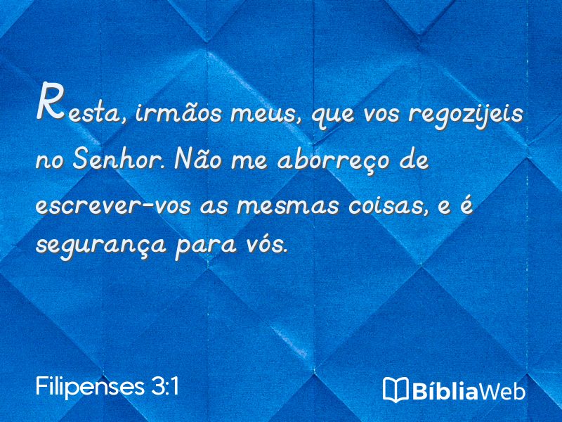 Filipenses 3:1 em imagem para compartilhar
