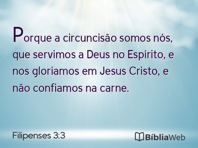 Filipenses 3:3 em imagem para compartilhar