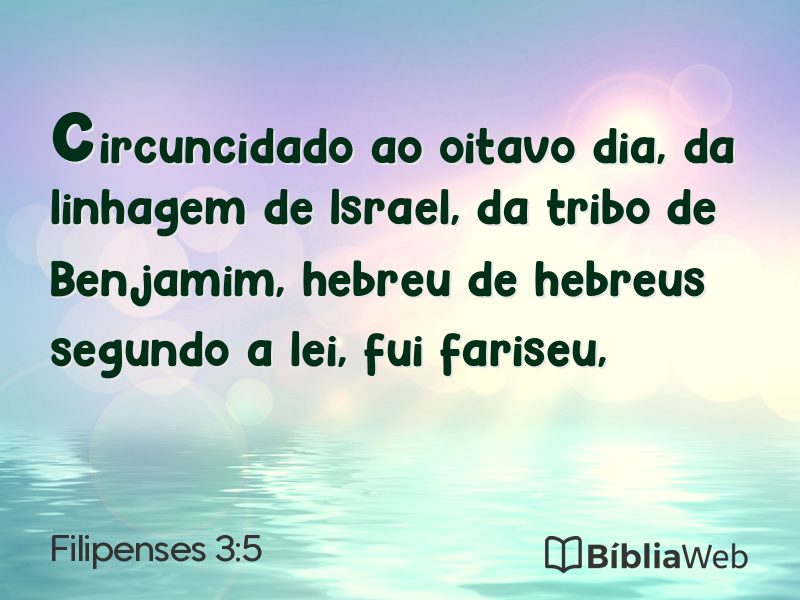 Filipenses 3:5 em imagem para compartilhar