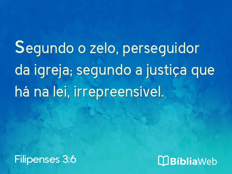 Filipenses 3:6 em imagem para compartilhar