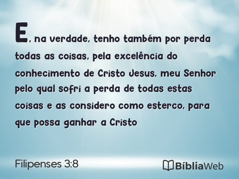 Filipenses 3:8 em imagem para compartilhar