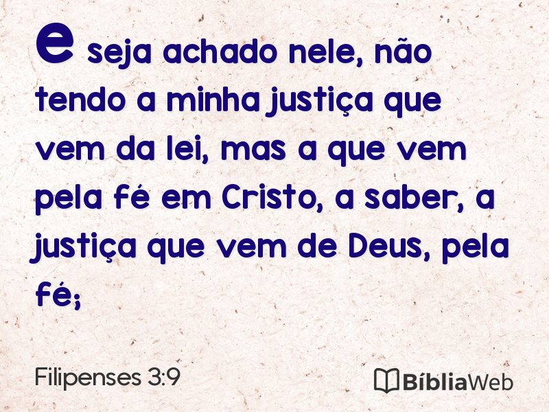 Filipenses 3:9 em imagem para compartilhar