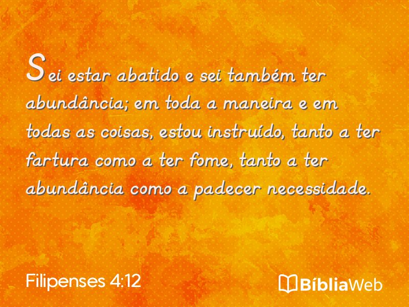 Filipenses 4:12 em imagem para compartilhar