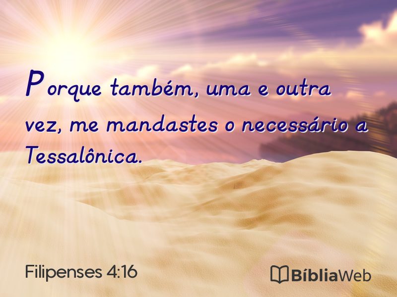 Filipenses 4:16 em imagem para compartilhar